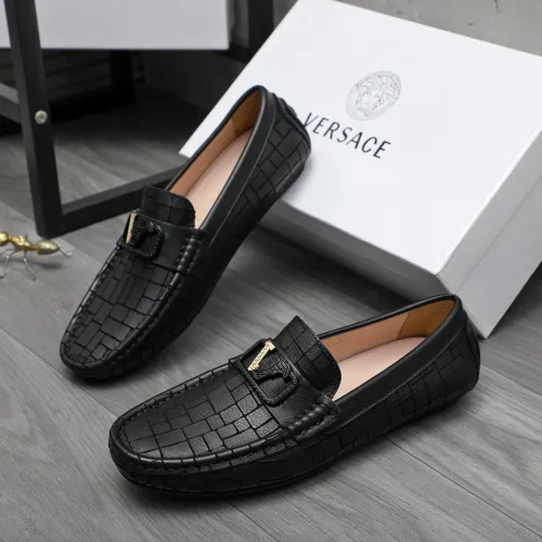Versace Leather Shoes For Men #1416939 $76.00 USD, Wholesale Replica Versace Leather Shoes