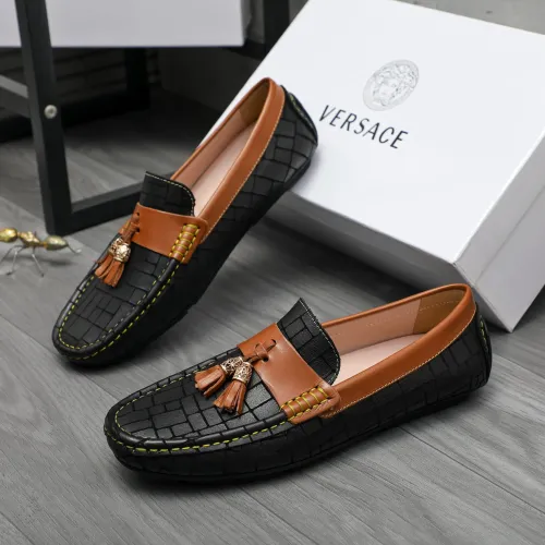 Versace Leather Shoes For Men #1416940 $76.00 USD, Wholesale Replica Versace Leather Shoes