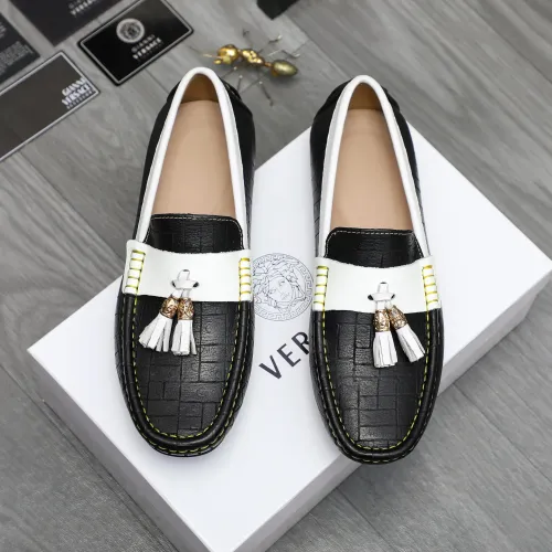 Replica Versace Leather Shoes For Men #1416941 $76.00 USD for Wholesale