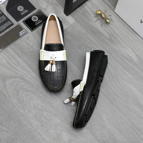 Replica Versace Leather Shoes For Men #1416941 $76.00 USD for Wholesale