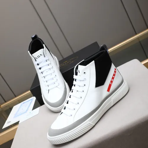 Prada High Top Shoes For Men #1417142 $85.00 USD, Wholesale Replica Prada High Top Shoes