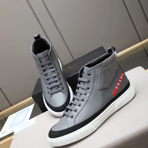 Prada High Top Shoes For Men #1417143 $85.00 USD, Wholesale Replica Prada High Top Shoes
