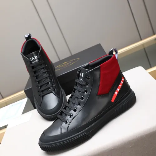 Prada High Top Shoes For Men #1417145 $85.00 USD, Wholesale Replica Prada High Top Shoes