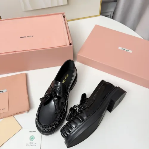 Replica MIU MIU Leather Shoes For Women #1417427 $108.00 USD for Wholesale
