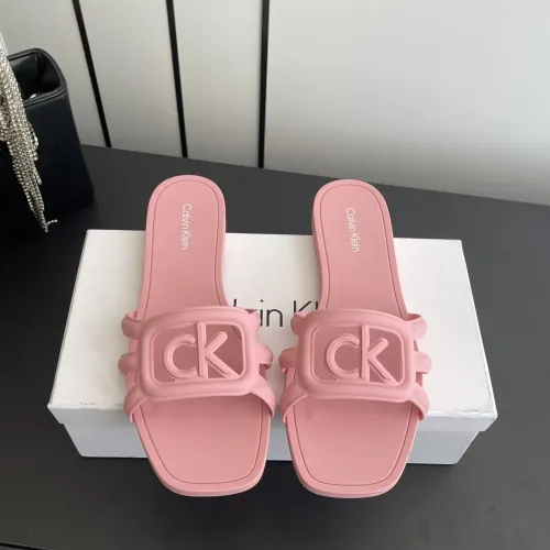 Calvin Klein CK Slippers For Women #1417478 $64.00 USD, Wholesale Replica Calvin Klein CK Slippers