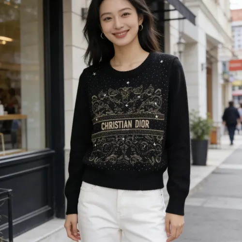 Replica Christian Dior Sweaters Long Sleeved For Women #1417727 $72.00 USD for Wholesale