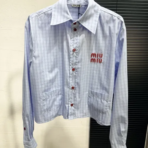 MIU MIU Shirts Long Sleeved For Women #1417729 $82.00 USD, Wholesale Replica MIU MIU  Shirts