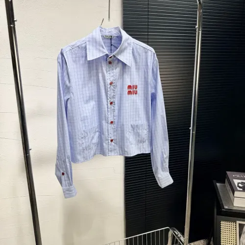 Replica MIU MIU Shirts Long Sleeved For Women #1417729 $82.00 USD for Wholesale