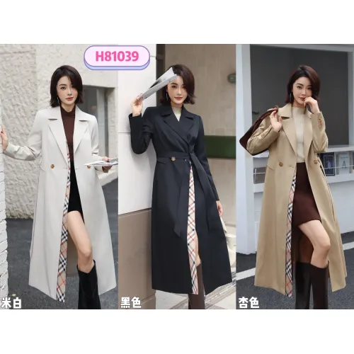 Replica Burberry Trench Coat Long Sleeved For Women #1419552 $170.00 USD for Wholesale