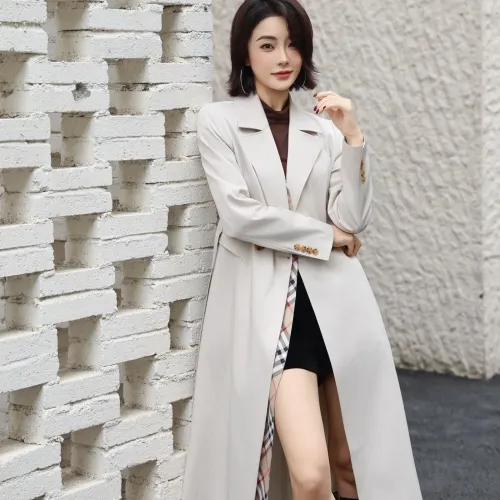 Replica Burberry Trench Coat Long Sleeved For Women #1419553 $170.00 USD for Wholesale