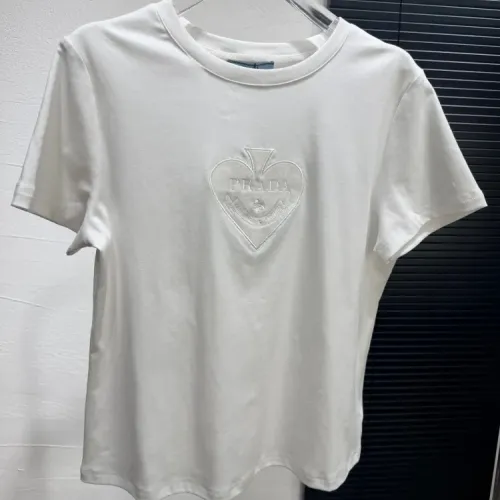 Prada T-Shirts Short Sleeved For Women #1422621 $60.00 USD, Wholesale Replica Prada T-Shirts