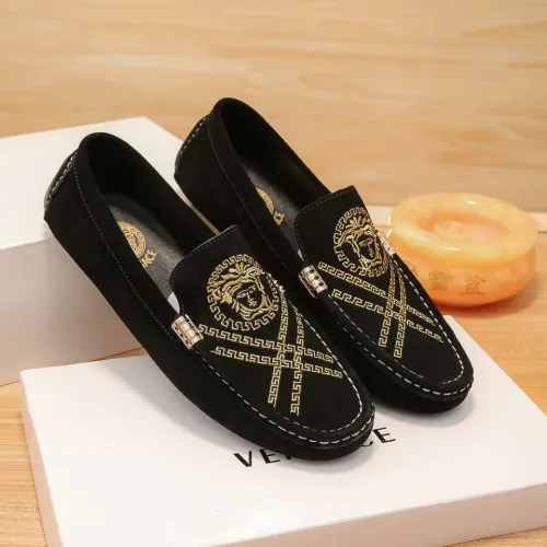 Versace Leather Shoes For Men #1423098 $76.00 USD, Wholesale Replica Versace Leather Shoes
