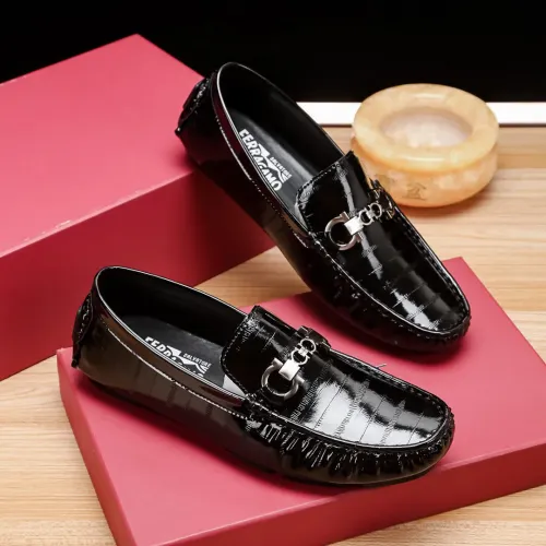 Replica Salvatore Ferragamo Leather Shoes For Men #1423111 $76.00 USD for Wholesale