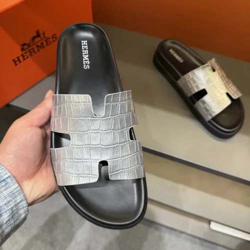 Replica Hermes Slippers For Men #1423157 $52.00 USD for Wholesale