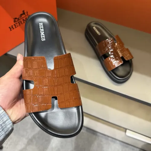 Replica Hermes Slippers For Men #1423165 $52.00 USD for Wholesale