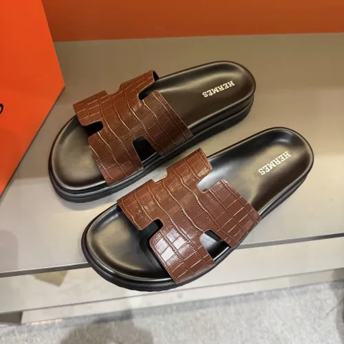 Replica Hermes Slippers For Men #1423166 $52.00 USD for Wholesale
