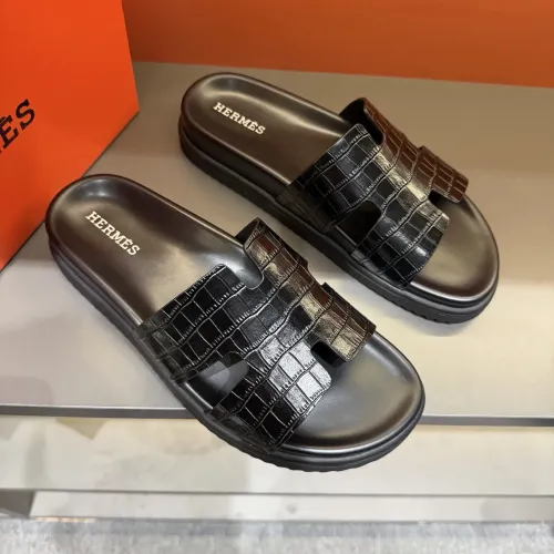 Replica Hermes Slippers For Men #1423168 $52.00 USD for Wholesale