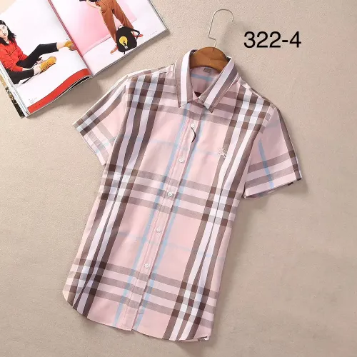 Burberry Shirts Short Sleeved For Women #1423747 $36.00 USD, Wholesale Replica Burberry Shirts
