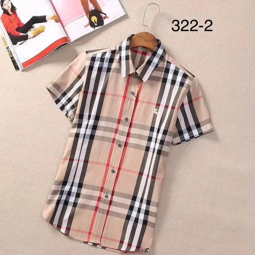 Burberry Shirts Short Sleeved For Women #1423749 $36.00 USD, Wholesale Replica Burberry Shirts