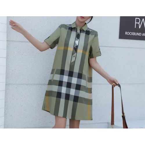 Burberry Dresses Short Sleeved For Women #1423754 $76.00 USD, Wholesale Replica Burberry Dresses