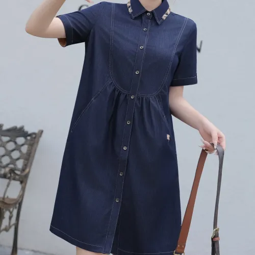 Burberry Dresses Short Sleeved For Women #1423758 $76.00 USD, Wholesale Replica Burberry Dresses