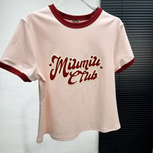 MIU MIU T-Shirts Short Sleeved For Women #1426968 $64.00 USD, Wholesale Replica MIU MIU T-Shirts
