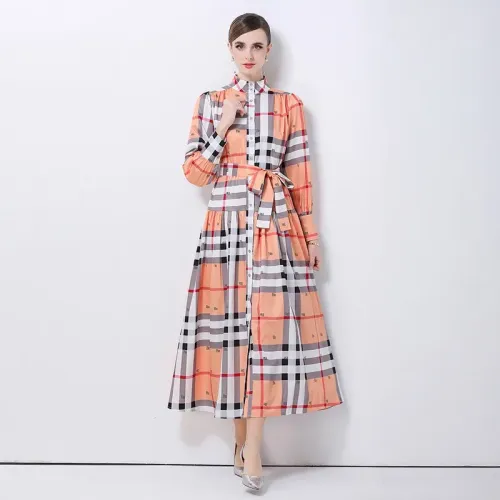 Replica Burberry Dresses Long Sleeved For Women #1426984 $68.00 USD for Wholesale