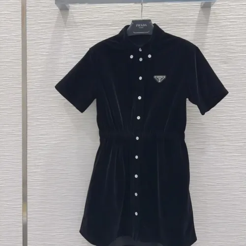 Prada Dresses Short Sleeved For Women #1427098 $122.00 USD, Wholesale Replica Prada Dresses