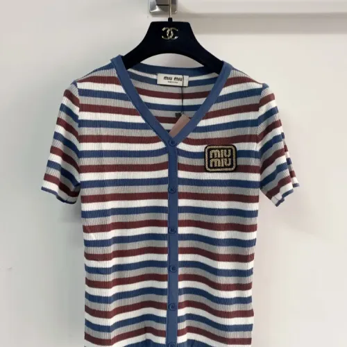 MIU MIU T-Shirts Short Sleeved For Women #1427132 $98.00 USD, Wholesale Replica MIU MIU T-Shirts