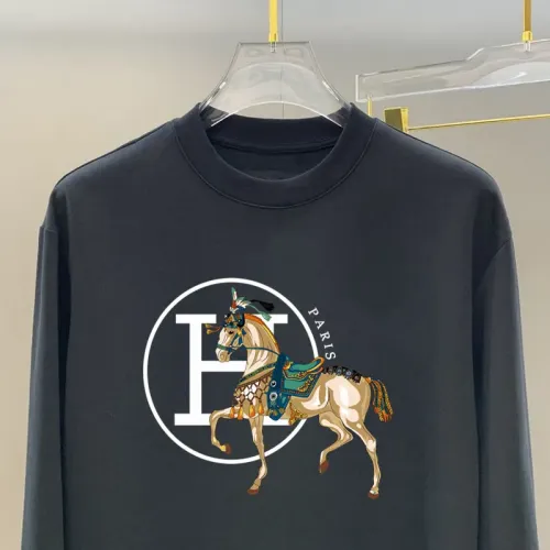 Replica Hermes T-Shirts Long Sleeved For Unisex #1427233 $34.00 USD for Wholesale
