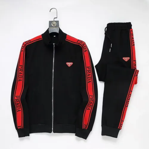 Prada Tracksuits Long Sleeved For Men #1428802 $92.00 USD, Wholesale Replica Prada Tracksuits
