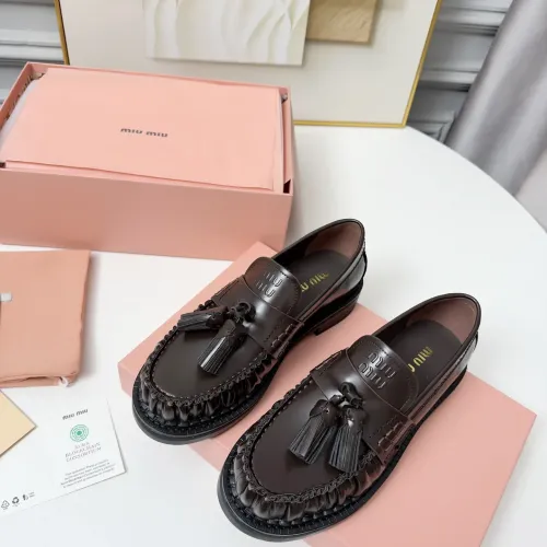 Replica MIU MIU Leather Shoes For Women #1431850 $108.00 USD for Wholesale