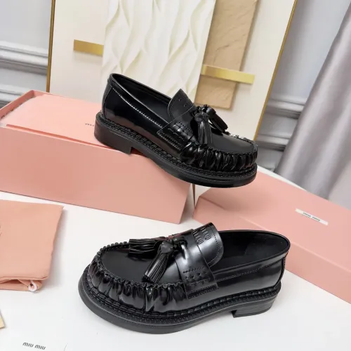 MIU MIU Leather Shoes For Women #1431851 $108.00 USD, Wholesale Replica MIU MIU Leather Shoes